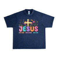 Navy jesus the way the truth the life Urban Heavy Tee - MaliasSmallBusiness