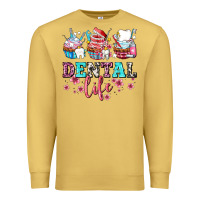 Antique Gold dental life with cupcakes Premium Sweatshirt - AdoDesignShop