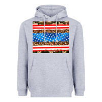 Heather Grey usa camouflage american flag Heavyweight Hoodie - AdoDesignShop