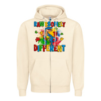 Sandshell rawrsomely different autism trex Zipper Hoodie - Zillion Design Studio
