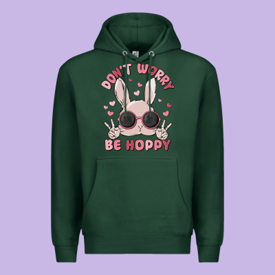 Don't Worry Be Hoppy Premium Hoodie Designed By Maliassmallbusiness