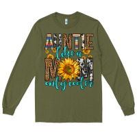 Army Green auntie like a mom only cooler Long Sleeve Tee - Zillion Design Studio