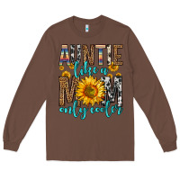 Chestnut auntie like a mom only cooler Long Sleeve Tee - Zillion Design Studio
