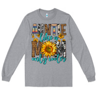Heather Grey auntie like a mom only cooler Long Sleeve Tee - Zillion Design Studio