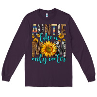 Plum auntie like a mom only cooler Long Sleeve Tee - Zillion Design Studio