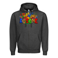 Charcoal Heather totally ausome autism Zipper Hoodie - Zillion Design Studio