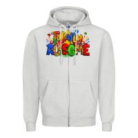 Dove Grey totally ausome autism Zipper Hoodie - Zillion Design Studio