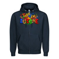 Navy totally ausome autism Zipper Hoodie - Zillion Design Studio