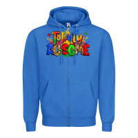 True Royal totally ausome autism Zipper Hoodie - Zillion Design Studio