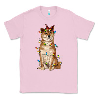 Bubblegum Pink christmas lights shiba inu Classic Tee - RanaPortraitStore