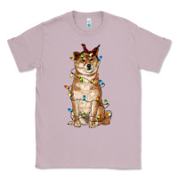 Lilac christmas lights shiba inu Classic Tee - RanaPortraitStore