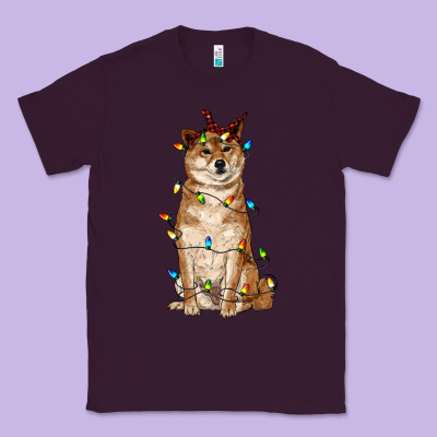 Christmas Lights Shiba Inu Classic Tee Designed By Ranaportraitstore