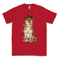 Red christmas lights shiba inu Classic Tee - RanaPortraitStore