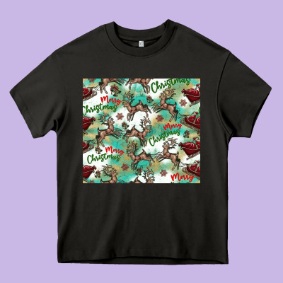 Christmas Magic Pattern Heavy Core Tee Designed By Cowhidedigitalart
