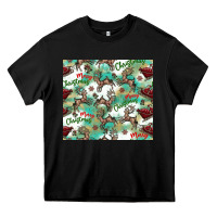 Black christmas magic pattern Heavy Core Tee - CowhideDigitalArt