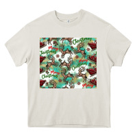 Cream christmas magic pattern Heavy Core Tee - CowhideDigitalArt