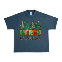 Midnight Navy merry christmas trees Urban Heavy Tee - MaliasSmallBusiness