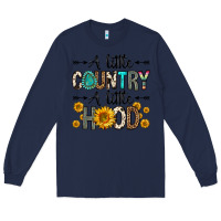Navy a little country a little hood Long Sleeve Tee - Zillion Design Studio