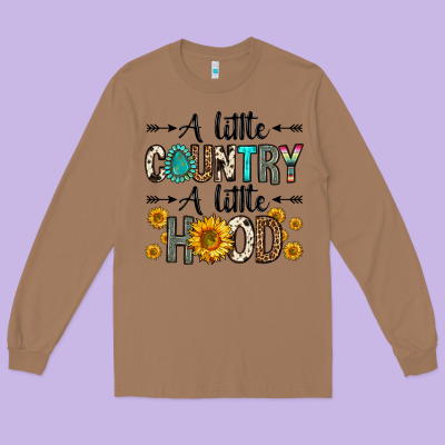 A Little Country A Little Hood Long Sleeve Tee Designed By Zillion Design Studio