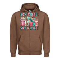 Chestnut 50 coffee 50 anxiety coffee cups Zipper Hoodie - Zillion Design Studio