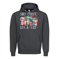 Smoke 50 coffee 50 anxiety coffee cups Zipper Hoodie - Zillion Design Studio