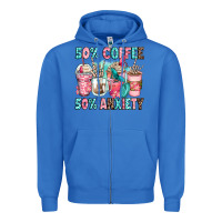 True Royal 50 coffee 50 anxiety coffee cups Zipper Hoodie - Zillion Design Studio