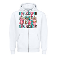 White 50 coffee 50 anxiety coffee cups Zipper Hoodie - Zillion Design Studio