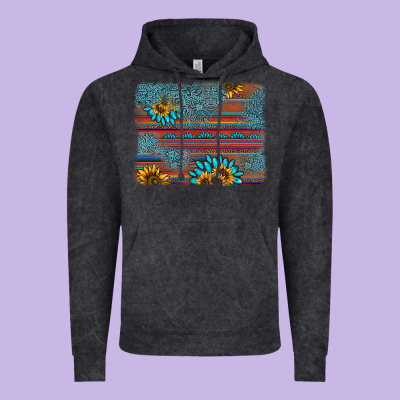 Sunflower Gemstone Serape Background Vintage Hoodie Designed By Adodesignshop