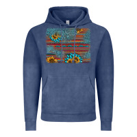Vintage Denim sunflower gemstone serape background Vintage Hoodie - AdoDesignShop
