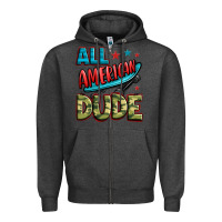 Charcoal Heather all american dude Zipper Hoodie - Zillion Design Studio