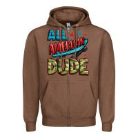 Chestnut all american dude Zipper Hoodie - Zillion Design Studio