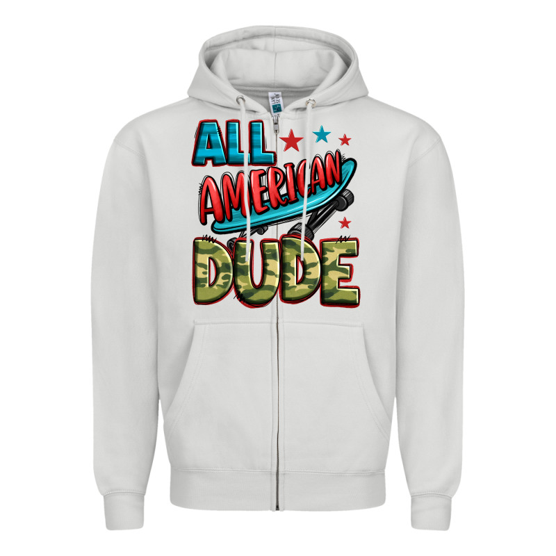 All American Dude Zipper Hoodie by Zillion Design Studio | Teevron