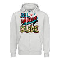 Dove Grey all american dude Zipper Hoodie - Zillion Design Studio
