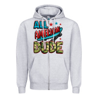 Heather Grey all american dude Zipper Hoodie - Zillion Design Studio