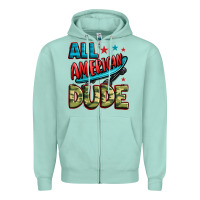 Seafoam all american dude Zipper Hoodie - Zillion Design Studio