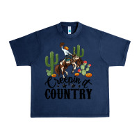 Navy creepin it country rodeo Urban Heavy Tee - MaliasSmallBusiness