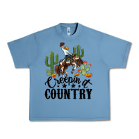 Pebble Blue creepin it country rodeo Urban Heavy Tee - MaliasSmallBusiness