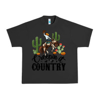 Pigment Black creepin it country rodeo Urban Heavy Tee - MaliasSmallBusiness