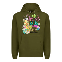 Army Green easter jesus fills my cup Premium Hoodie - MaliasSmallBusiness