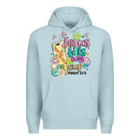 Blue Mist easter jesus fills my cup Premium Hoodie - MaliasSmallBusiness