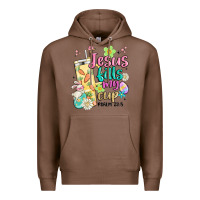 Chestnut easter jesus fills my cup Premium Hoodie - MaliasSmallBusiness