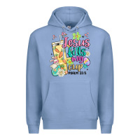 Colony Blue easter jesus fills my cup Premium Hoodie - MaliasSmallBusiness