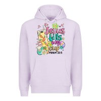 Lilac easter jesus fills my cup Premium Hoodie - MaliasSmallBusiness