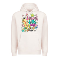 Pale Pink easter jesus fills my cup Premium Hoodie - MaliasSmallBusiness