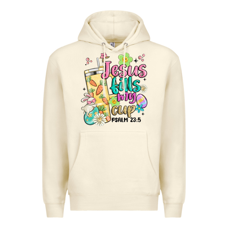 Easter Jesus Fills My Cup Premium Hoodie by MaliasSmallBusiness | Teevron