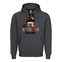 Smoke all american mama messy bun Zipper Hoodie - Zillion Design Studio