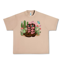 Cowboy Boots With Cactus Urban Heavy Tee | Teevron