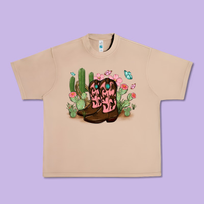 Urban Heavy Tee cowboy boots with cactus
