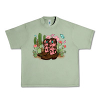 Oil Green cowboy boots with cactus Urban Heavy Tee - MaliasSmallBusiness