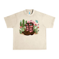 Sandshell cowboy boots with cactus Urban Heavy Tee - MaliasSmallBusiness